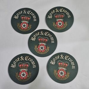5 Epcot Rose & Crown 1982-1986 Beer‎ Coasters Beermat Beer Mat  UK Disney